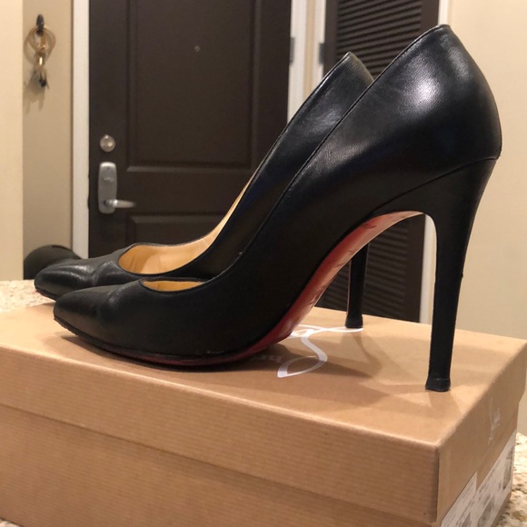 Christian Louboutin Pigalle 100mm Black Leather 38 - Picture 3 of 10